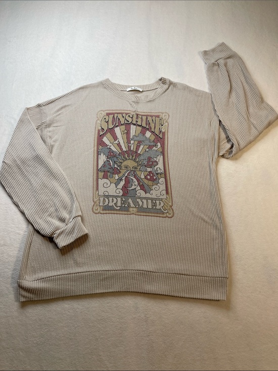 Tres Bien Tops - TRES BIEN Sunshine Dreamer Graphic Waffle-Knit PULLOVER WOMEN SIZE( SEE PHOTOS )